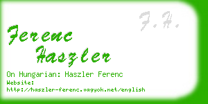 ferenc haszler business card